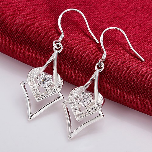 Women's Drop Earrings Geometrical Sweet Heart Fashion Silver Plated Earrings Jewelry Silver For Christmas Party Evening Street Gift Date 1 Pair
Women's Drop Earrings Geometrical Sweet Heart Fashion Silver Plated Earrings Jewelry Silver For Christmas Party Evening Street Gift Date 1 Pair