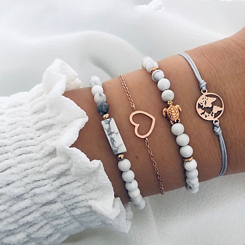 4pcs Women's Bracelet Stacking Stackable Maps Heart Fashion Classic European Resin Bracelet Jewelry Gold For Gift Date Beach
4pcs Women's Bracelet Stacking Stackable Maps Heart Fashion Classic European Resin Bracelet Jewelry Gold For Gift Date Beach