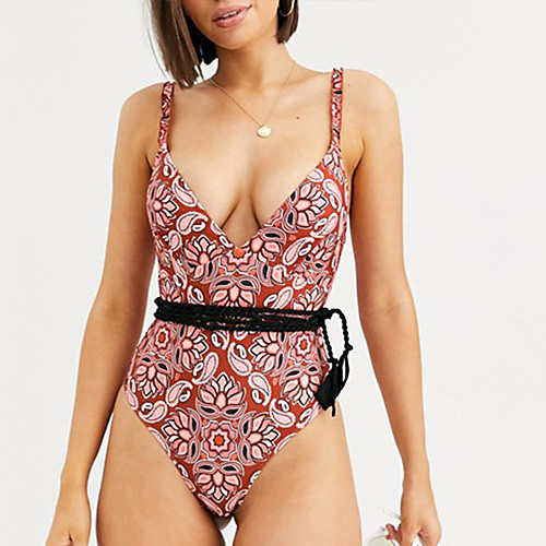Women's One Piece Tankini Swimsuit Lace up Print Geometric Red Swimwear Padded Bathing Suits Vintage
Women's One Piece Tankini Swimsuit Lace up Print Geometric Red Swimwear Padded Bathing Suits Vintage