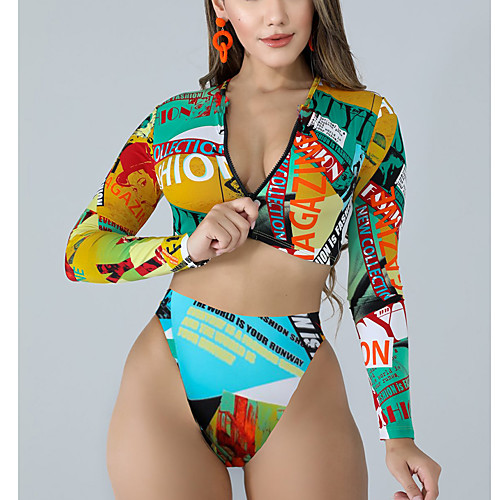 Women's Rash Guard Beach Wear Swimsuit High Waist Slim Print Tribal Abstract Blue Red Green Rainbow Swimwear Padded Scoop Neck Bathing Suits New Party Tattoo / 2 Piece
Women's Rash Guard Beach Wear Swimsuit High Waist Slim Print Tribal Abstract Blue Red Green Rainbow Swimwear Padded Scoop Neck Bathing Suits New Party Tattoo / 2 Piece