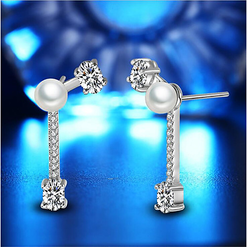 

Women's Pearl Earrings Geometrical Fashion Stylish Earrings Jewelry White For Anniversary Party Evening Birthday Festival 1 Pair