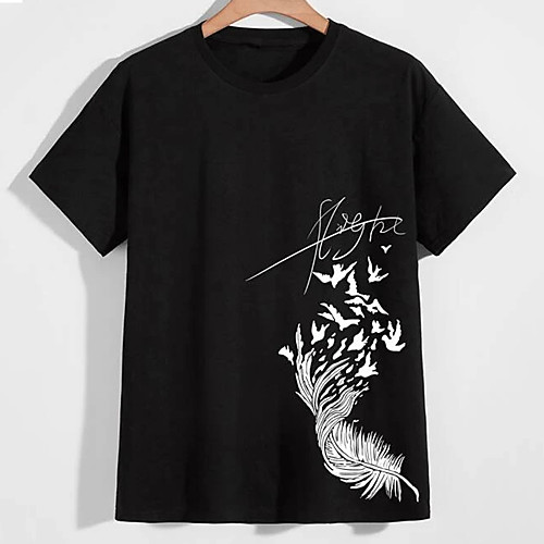 Men's Unisex Tee T shirt Hot Stamping Graphic Prints Feather Plus Size Print Short Sleeve Casual Tops 100% Cotton Basic Designer Big and Tall Black
Men's Unisex Tee T shirt Hot Stamping Graphic Prints Feather Plus Size Print Short Sleeve Casual Tops 100% Cotton Basic Designer Big and Tall Black