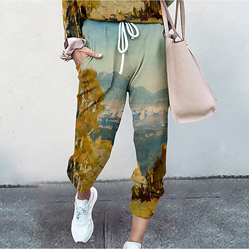 Women's Basic Soft Comfort Daily Home Jogger Pants Graffiti Landscape Full Length Elastic Drawstring Design Print Blue Red Yellow Fuchsia Green
Women's Basic Soft Comfort Daily Home Jogger Pants Graffiti Landscape Full Length Elastic Drawstring Design Print Blue Red Yellow Fuchsia Green