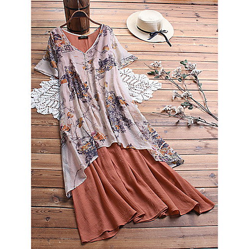 Women's Plus Size Dresses Two Piece Dress Maxi long Dress Short Sleeve Floral Summer Blue Orange XL XXL 3XL 4XL 5XL
Women's Plus Size Dresses Two Piece Dress Maxi long Dress Short Sleeve Floral Summer Blue Orange XL XXL 3XL 4XL 5XL