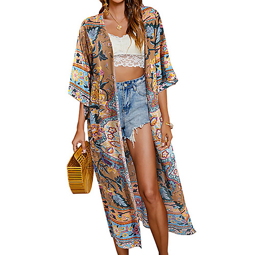 Women's Print Print Boho Summer Trench Coat Maxi Daily Half Sleeve Rayon Coat Tops Red
Women's Print Print Boho Summer Trench Coat Maxi Daily Half Sleeve Rayon Coat Tops Red