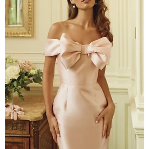 Sheath / Column Minimalist Sexy Engagement Cocktail Party Dress Off Shoulder Sleeveless Ankle Length Satin with Sleek Bow(s) 2021
Sheath / Column Minimalist Sexy Engagement Cocktail Party Dress Off Shoulder Sleeveless Ankle Length Satin with Sleek Bow(s) 2021