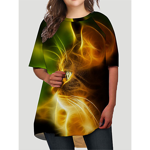 Women's Plus Size Dresses T Shirt Dress Tee Dress Short Mini Dress Half Sleeve Cat Animal Print Basic Fall Green XL XXL 3XL 4XL 5XL / Holiday
Women's Plus Size Dresses T Shirt Dress Tee Dress Short Mini Dress Half Sleeve Cat Animal Print Basic Fall Green XL XXL 3XL 4XL 5XL / Holiday