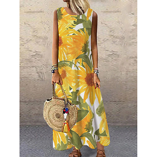 Women's Shift Dress Maxi long Dress Yellow Sleeveless Floral Print Spring Summer Round Neck Casual 2021 S M L XL XXL 3XL
Women's Shift Dress Maxi long Dress Yellow Sleeveless Floral Print Spring Summer Round Neck Casual 2021 S M L XL XXL 3XL
