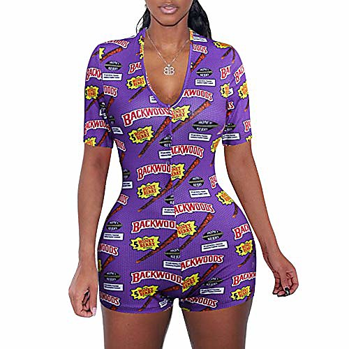 multitrust women sexy deep v neck funny print jumpsuit rompers button down pajama rompers stretch bodysuits (backwood purple, s)
multitrust women sexy deep v neck funny print jumpsuit rompers button down pajama rompers stretch bodysuits (backwood purple, s)
