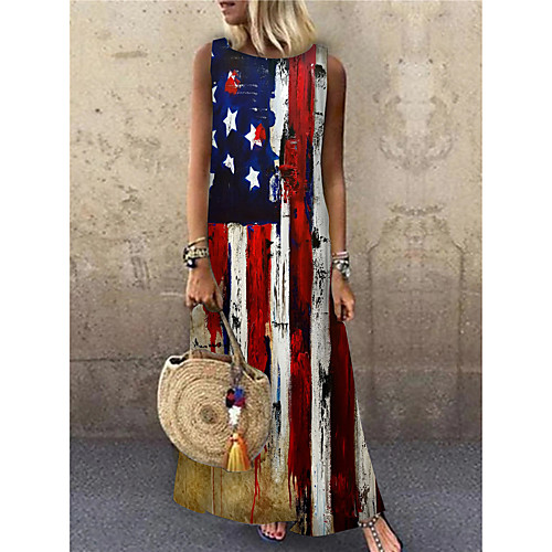Women's Shift Dress Maxi long Dress Red Sleeveless Print Flag Print Spring Summer Round Neck Casual 2021 S M L XL XXL 3XL
Women's Shift Dress Maxi long Dress Red Sleeveless Print Flag Print Spring Summer Round Neck Casual 2021 S M L XL XXL 3XL