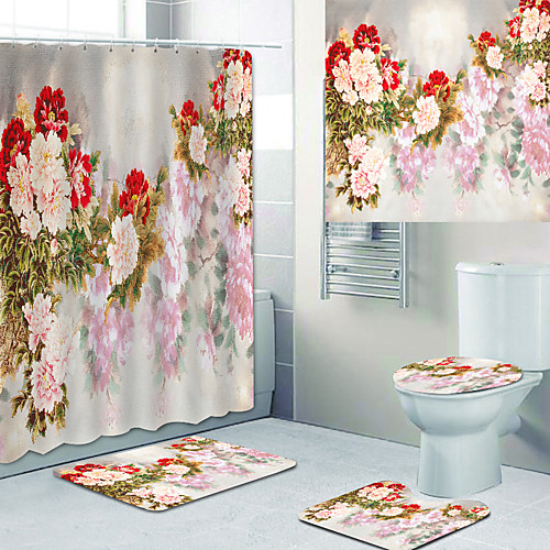 Vintage Beautiful flowers Printed Bathtub Curtain liner Covered with Waterproof Fabric shower Curtain for Bathroom home Decoration with hook floor mat and four-piece Toilet mat
Vintage Beautiful flowers Printed Bathtub Curtain liner Covered with Waterproof Fabric shower Curtain for Bathroom home Decoration with hook floor mat and four-piece Toilet mat