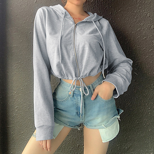Women's Hoodie Crop Top Zip Up Hoodie Spandex Sport Athleisure Hoodie Top Long Sleeve Breathable Soft Comfortable Everyday Use Casual Daily Outdoor Exercising
Women's Hoodie Crop Top Zip Up Hoodie Spandex Sport Athleisure Hoodie Top Long Sleeve Breathable Soft Comfortable Everyday Use Casual Daily Outdoor Exercising