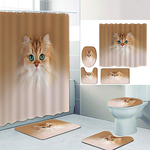 Chubby Cat Digital Printing Four-piece Set Shower Curtains and Hooks Modern Polyester Machine Made Waterproof Bathroom
Chubby Cat Digital Printing Four-piece Set Shower Curtains and Hooks Modern Polyester Machine Made Waterproof Bathroom