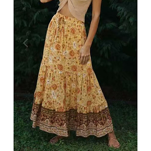 Women's Holiday Vacation Elegant Boho Skirts Floral Graphic Drawstring Ruffle Print Yellow
Women's Holiday Vacation Elegant Boho Skirts Floral Graphic Drawstring Ruffle Print Yellow