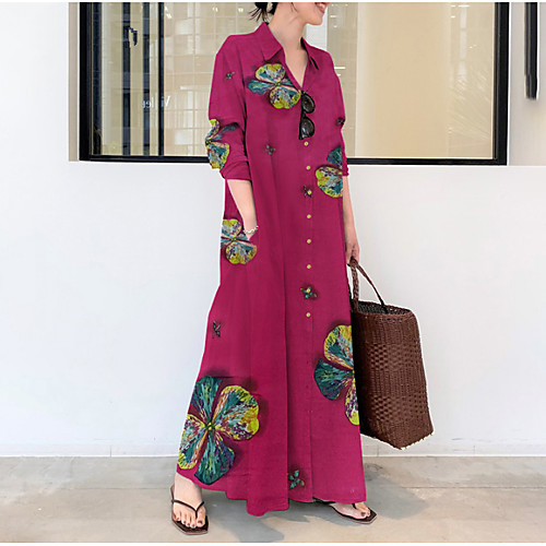 2021 european and american cotton and linen printing lapel long-sleeved pocket simple loose literary leisure long shirt dress
2021 european and american cotton and linen printing lapel long-sleeved pocket simple loose literary leisure long shirt dress