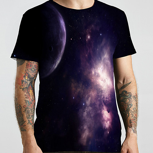 Men's Unisex Tee T shirt 3D Print Galaxy Graphic Prints Plus Size Print Short Sleeve Casual Tops Basic Designer Big and Tall Black
Men's Unisex Tee T shirt 3D Print Galaxy Graphic Prints Plus Size Print Short Sleeve Casual Tops Basic Designer Big and Tall Black