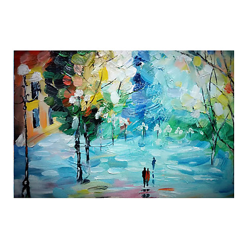 

IARTS Hand Painted Quiet streets Oil Painting with Stretched Frame For Home Decoration