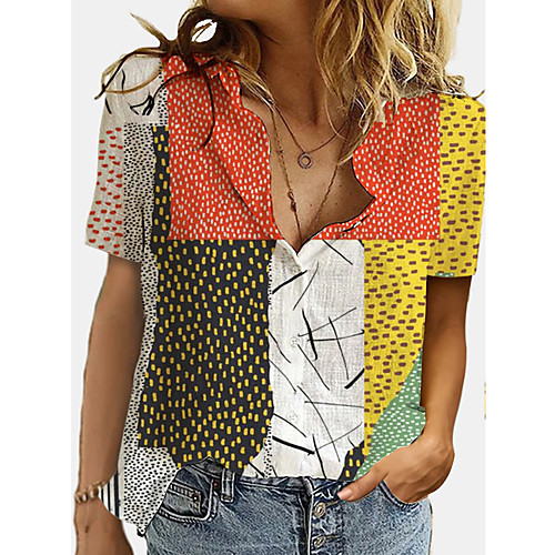Women's Blouse Shirt Graphic Button Print Shirt Collar Tops Basic Streetwear Basic Top Red Yellow
Women's Blouse Shirt Graphic Button Print Shirt Collar Tops Basic Streetwear Basic Top Red Yellow