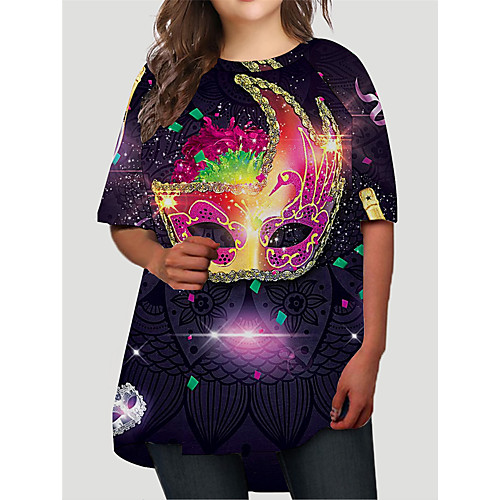 Women's Plus Size Dresses T Shirt Dress Tee Dress Short Mini Dress Half Sleeve Graphic Mask Print Basic Fall Black XL XXL 3XL 4XL 5XL / Holiday
Women's Plus Size Dresses T Shirt Dress Tee Dress Short Mini Dress Half Sleeve Graphic Mask Print Basic Fall Black XL XXL 3XL 4XL 5XL / Holiday