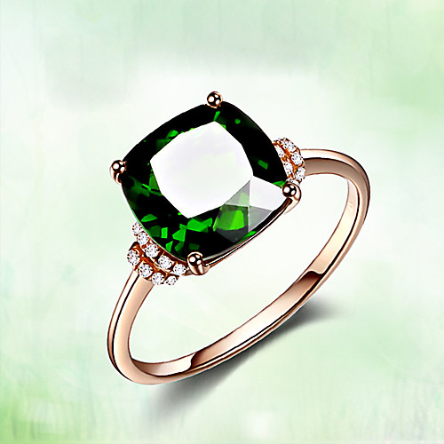 18k rose gold-plated emerald green gemstone ring, simple inlaid green tourmaline crystal ring female jewelry
18k rose gold-plated emerald green gemstone ring, simple inlaid green tourmaline crystal ring female jewelry