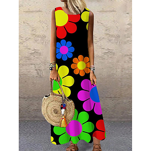 Women's Shift Dress Maxi long Dress Black Rainbow Sleeveless Floral Print Print Spring Summer Round Neck Casual 2021 S M L XL XXL 3XL
Women's Shift Dress Maxi long Dress Black Rainbow Sleeveless Floral Print Print Spring Summer Round Neck Casual 2021 S M L XL XXL 3XL
