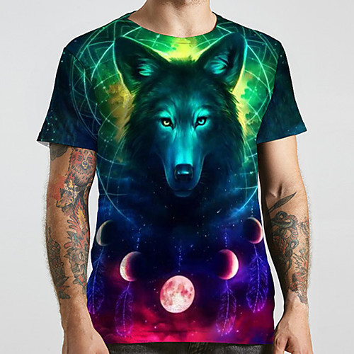 Men's Unisex Tee T shirt 3D Print Graphic Prints Wolf Plus Size Print Short Sleeve Casual Tops Basic Designer Big and Tall Green
Men's Unisex Tee T shirt 3D Print Graphic Prints Wolf Plus Size Print Short Sleeve Casual Tops Basic Designer Big and Tall Green
