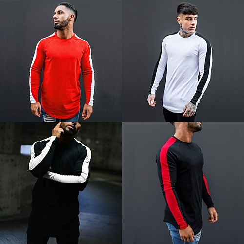 Men's Long Sleeve Sweatshirt Running Shirt Patchwork Top Casual Athleisure Cotton Thermal Warm Breathable Soft Fitness Gym Workout Running Jogging Exercise Sportswear Stripes Red / black White
Men's Long Sleeve Sweatshirt Running Shirt Patchwork Top Casual Athleisure Cotton Thermal Warm Breathable Soft Fitness Gym Workout Running Jogging Exercise Sportswear Stripes Red / black White