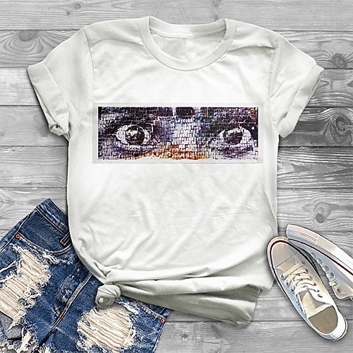 Women's Plus Size Print Graphic Eye T shirt Large Size Crewneck Short Sleeve Basic Tops XL XXL 3XL White Big Size
Women's Plus Size Print Graphic Eye T shirt Large Size Crewneck Short Sleeve Basic Tops XL XXL 3XL White Big Size