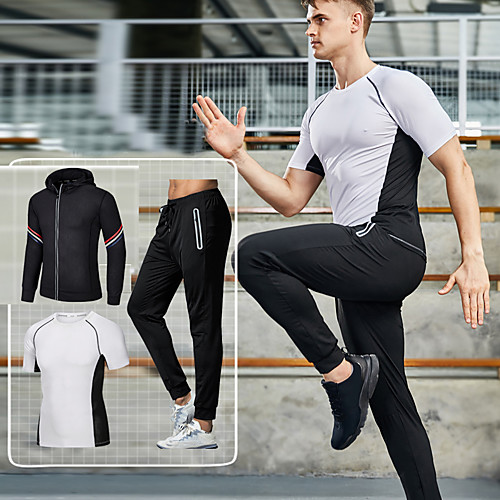 Men's 3-Piece Activewear Set Athletic 3pcs Summer Long Sleeve Spandex Breathable Gym Workout Running Jogging Training Sportswear Normal Blue and White Blue BlackWhite BlackGray Front Zipper
Men's 3-Piece Activewear Set Athletic 3pcs Summer Long Sleeve Spandex Breathable Gym Workout Running Jogging Training Sportswear Normal Blue and White Blue BlackWhite BlackGray Front Zipper