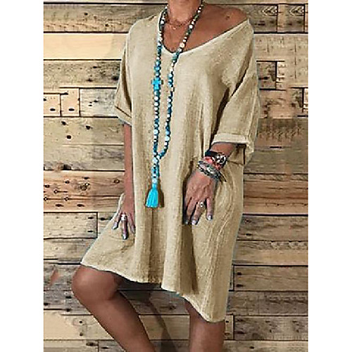 Women's Plus Size Dresses A Line Dress Short Mini Dress Plain V Neck Basic XL XXL XXXL 4XL 5XL / Loose
Women's Plus Size Dresses A Line Dress Short Mini Dress Plain V Neck Basic XL XXL XXXL 4XL 5XL / Loose