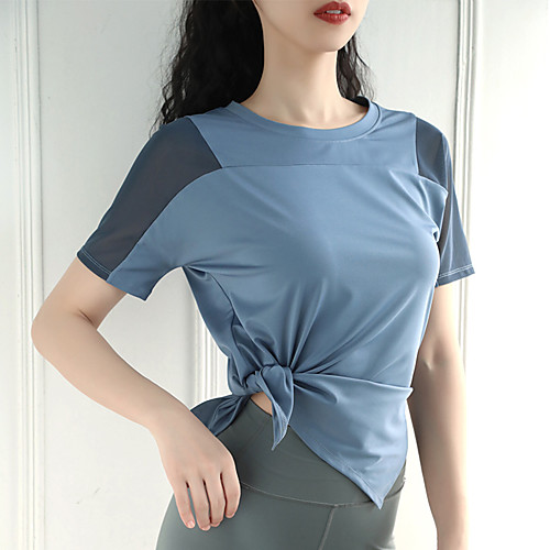 Women's Crew Neck Yoga Top Solid Color Blue Green Gray Yoga Fitness Gym Workout T Shirt Top Short Sleeve Sport Activewear Breathable Quick Dry Comfortable Stretchy
Women's Crew Neck Yoga Top Solid Color Blue Green Gray Yoga Fitness Gym Workout T Shirt Top Short Sleeve Sport Activewear Breathable Quick Dry Comfortable Stretchy