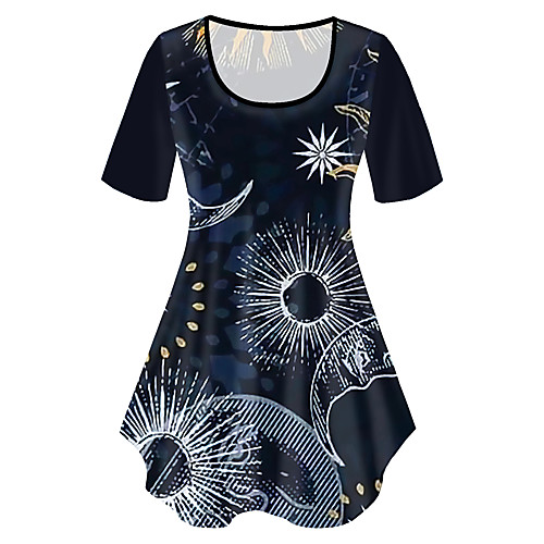 Women's Plus Size Print Galaxy Graphic T shirt Large Size Crewneck Short Sleeve Basic Tops XL XXL 3XL Navy Blue Big Size
Women's Plus Size Print Galaxy Graphic T shirt Large Size Crewneck Short Sleeve Basic Tops XL XXL 3XL Navy Blue Big Size