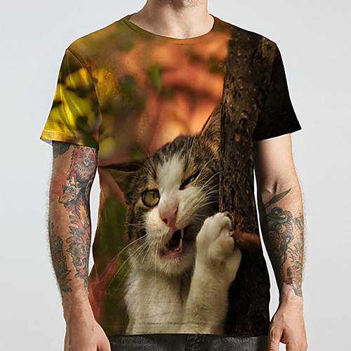 Men's Unisex Tee T shirt 3D Print Cat Graphic Prints Animal Plus Size Print Short Sleeve Casual Tops Fashion Designer Big and Tall Brown
Men's Unisex Tee T shirt 3D Print Cat Graphic Prints Animal Plus Size Print Short Sleeve Casual Tops Fashion Designer Big and Tall Brown