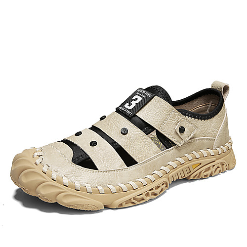 Men's Sandals Crochet Leather Shoes Flat Sandals Sporty Casual Beach Daily Outdoor Water Shoes Walking Shoes Nappa Leather Cowhide Breathable Handmade Non-slipping Booties / Ankle Boots Black Beige
Men's Sandals Crochet Leather Shoes Flat Sandals Sporty Casual Beach Daily Outdoor Water Shoes Walking Shoes Nappa Leather Cowhide Breathable Handmade Non-slipping Booties / Ankle Boots Black Beige