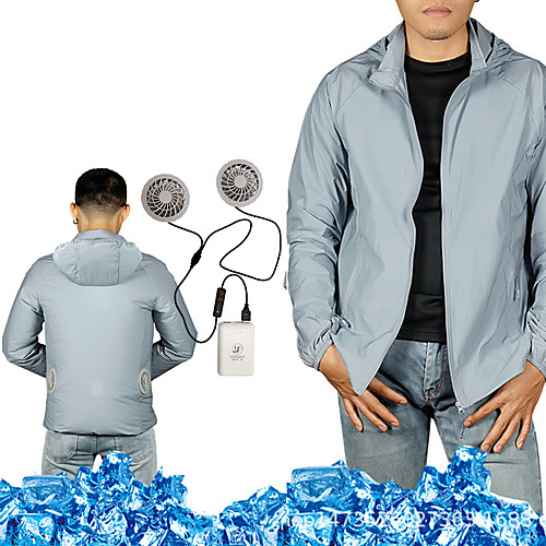 Men's Hoodie Jacket Cooling Fan Jacket Outdoor Air Conditioning USB Rechargeable Lightweight Breathable Jacket Spring Summer Fishing Camping & Hiking Cycling / Bike White Silver / Long Sleeve
Men's Hoodie Jacket Cooling Fan Jacket Outdoor Air Conditioning USB Rechargeable Lightweight Breathable Jacket Spring Summer Fishing Camping & Hiking Cycling / Bike White Silver / Long Sleeve