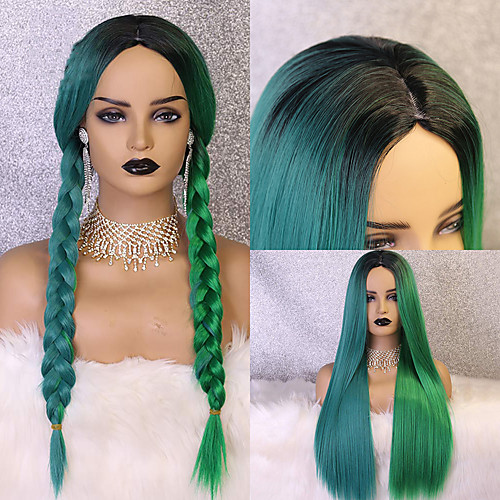 New Offer Blue Green Non-Lace Wig 24 Inch Straight Glueless Middle Part Synthetic Cosplay Braided Wig For Black Women
New Offer Blue Green Non-Lace Wig 24 Inch Straight Glueless Middle Part Synthetic Cosplay Braided Wig For Black Women