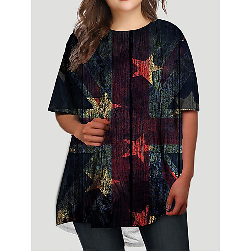 Women's Plus Size Dresses T Shirt Dress Tee Dress Short Mini Dress Half Sleeve Graphic Flag Print Basic Fall Black XL XXL 3XL 4XL 5XL / Holiday
Women's Plus Size Dresses T Shirt Dress Tee Dress Short Mini Dress Half Sleeve Graphic Flag Print Basic Fall Black XL XXL 3XL 4XL 5XL / Holiday