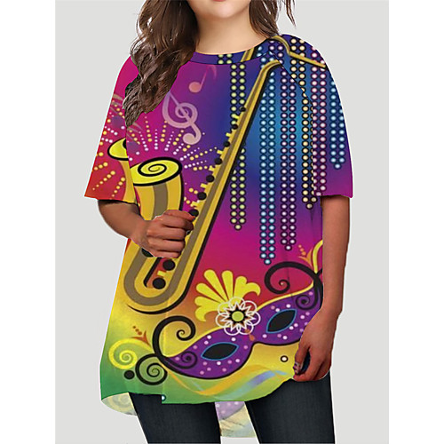 Women's Plus Size Dresses T Shirt Dress Tee Dress Short Mini Dress Half Sleeve Graphic Mask Print Basic Fall Fuchsia XL XXL 3XL 4XL 5XL / Holiday
Women's Plus Size Dresses T Shirt Dress Tee Dress Short Mini Dress Half Sleeve Graphic Mask Print Basic Fall Fuchsia XL XXL 3XL 4XL 5XL / Holiday