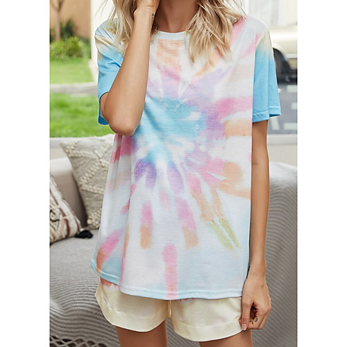 Women's Home Polyester EU / US Size everyday Scoop Neck Loungewear Short Sleeve Print Spring & Summer Textured S Blue
Women's Home Polyester EU / US Size everyday Scoop Neck Loungewear Short Sleeve Print Spring & Summer Textured S Blue