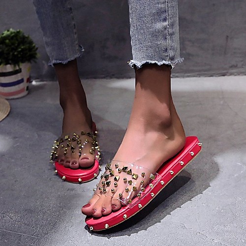 Women's Sandals Flat Heel Round Toe PU Rivet Solid Colored Dark Brown Black Red
Women's Sandals Flat Heel Round Toe PU Rivet Solid Colored Dark Brown Black Red