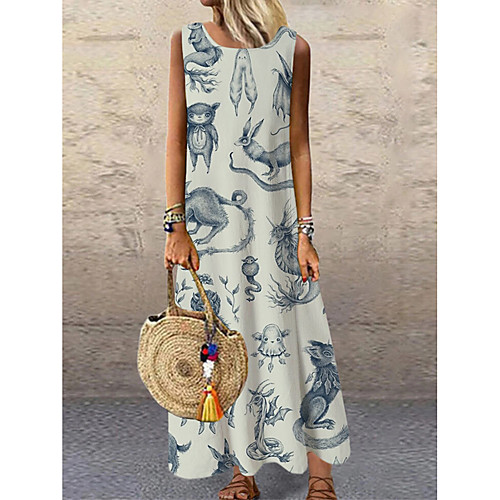 Women's Shift Dress Maxi long Dress Beige Sleeveless Print Animal Print Spring Summer Round Neck Casual 2021 S M L XL XXL 3XL
Women's Shift Dress Maxi long Dress Beige Sleeveless Print Animal Print Spring Summer Round Neck Casual 2021 S M L XL XXL 3XL