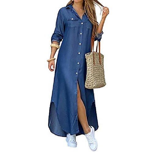 hubery women long sleeve stand collar button up camouflage maxi dress side split long dress
hubery women long sleeve stand collar button up camouflage maxi dress side split long dress