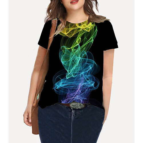 Women's Plus Size Print Color Gradient Graphic T shirt Large Size Crewneck Short Sleeve Basic Tops XL XXL 3XL Black Big Size
Women's Plus Size Print Color Gradient Graphic T shirt Large Size Crewneck Short Sleeve Basic Tops XL XXL 3XL Black Big Size