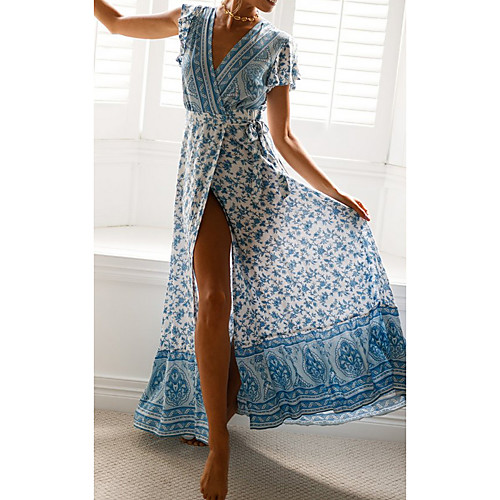 Women's A Line Dress Maxi long Dress Blue Red Blushing Pink Dusty Blue Light Blue Short Sleeve Floral Patchwork Print Fall Summer V Neck Elegant Casual 2021 S M L XL
Women's A Line Dress Maxi long Dress Blue Red Blushing Pink Dusty Blue Light Blue Short Sleeve Floral Patchwork Print Fall Summer V Neck Elegant Casual 2021 S M L XL
