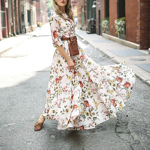 Women's Swing Dress Maxi long Dress White Blue Green 3/4 Length Sleeve Floral Flower Print Spring Summer Round Neck Hot Casual Holiday vacation dresses Lantern Sleeve Ruffle S M L XL XXL
Women's Swing Dress Maxi long Dress White Blue Green 3/4 Length Sleeve Floral Flower Print Spring Summer Round Neck Hot Casual Holiday vacation dresses Lantern Sleeve Ruffle S M L XL XXL
