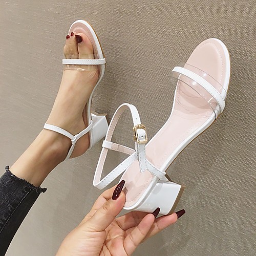 Women's Heels High Heel Open Toe Wedding Pumps PVC Buckle Solid Colored White Green / Booties / Ankle Boots
Women's Heels High Heel Open Toe Wedding Pumps PVC Buckle Solid Colored White Green / Booties / Ankle Boots