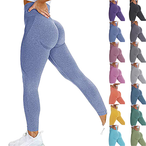 women seamless yoga leggings ruched push up workout butt lift pants tummy control leggings sport gym tights (light blue, l)
women seamless yoga leggings ruched push up workout butt lift pants tummy control leggings sport gym tights (light blue, l)