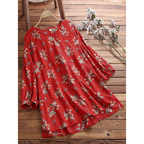 Women's Plus Size Floral Graphic T shirt Large Size Round Neck 3/4 Length Sleeve Tops 3XL 4XL 5XL Big Size
Women's Plus Size Floral Graphic T shirt Large Size Round Neck 3/4 Length Sleeve Tops 3XL 4XL 5XL Big Size
