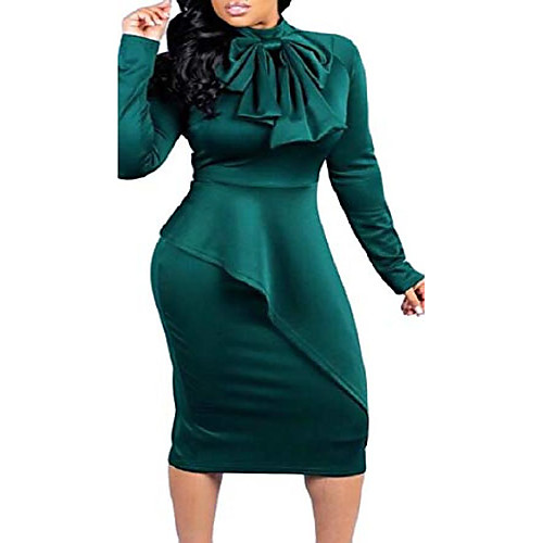 xtsrkbg women's classic long sleeve bow-tie neck bodycon peplum midi dresses green xxl
xtsrkbg women's classic long sleeve bow-tie neck bodycon peplum midi dresses green xxl
