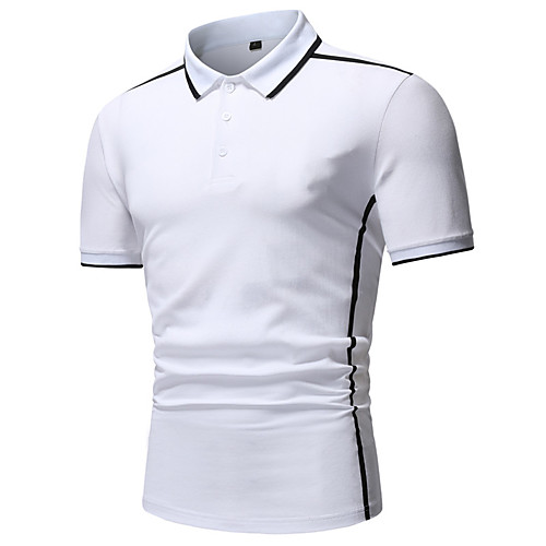 Men's Polo Solid Color Short Sleeve Daily Tops Cotton White 
Men's Polo Solid Color Short Sleeve Daily Tops Cotton White
